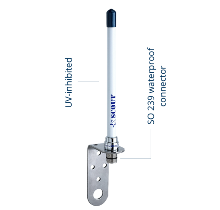 VHF antenne kort, 18cm., motor eller seil