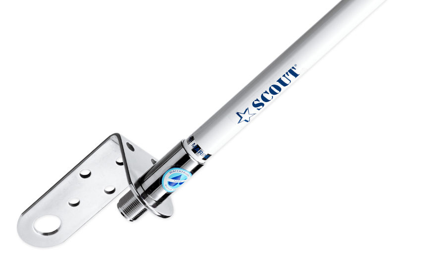 VHF antenne for seilbåt med feste for Windex, 1m. lengde