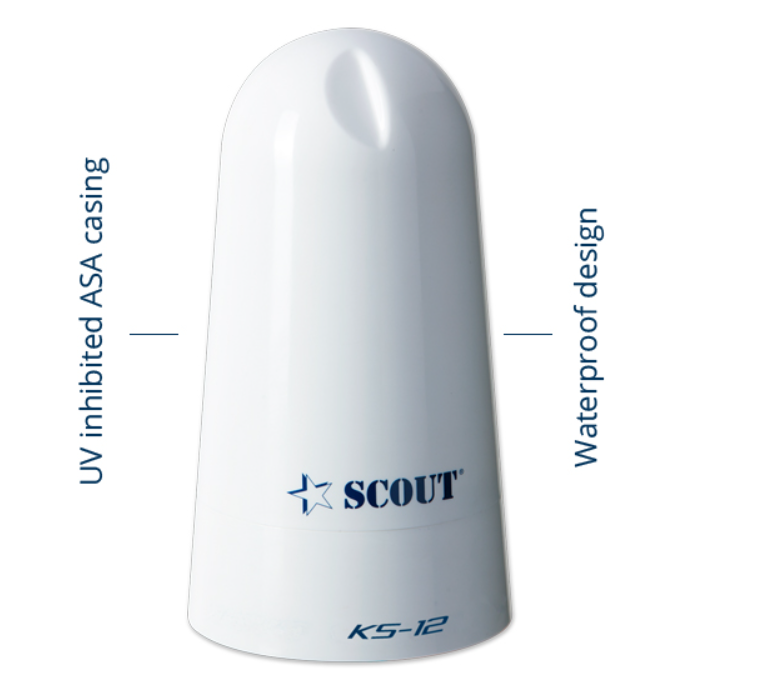 VHF antenne kompakt, 20cm. for seil og motor